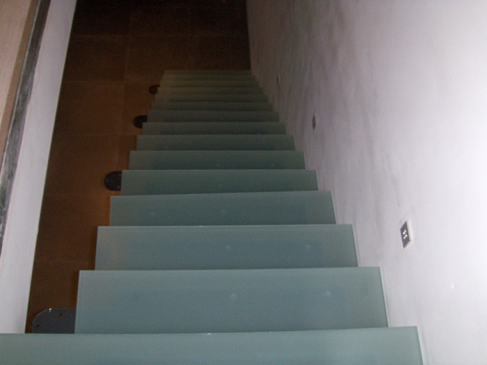 Escalier verre en mat