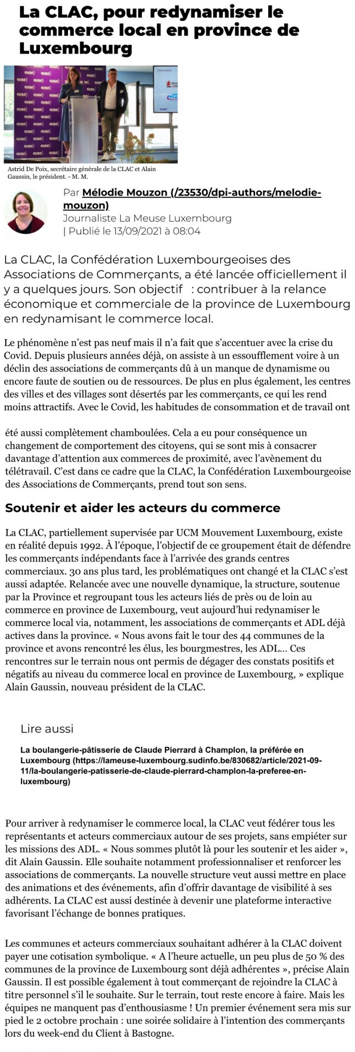 Lancement de la CLAC - La Meuse