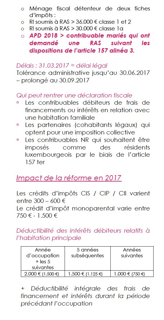 Réforme Luxembourgeoise - 2